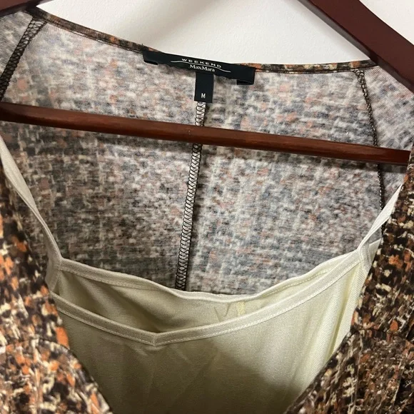 Max Mara Brown Textured Square Neck Sheath Dress with Slip - Size M - Picture 7 of 8